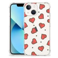 iPhone 13 mini Doorzichtige Silicone Hoesje Hearts - thumbnail