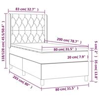 Boxspring met matras en LED stof crèmekleurig 80x200 cm - thumbnail