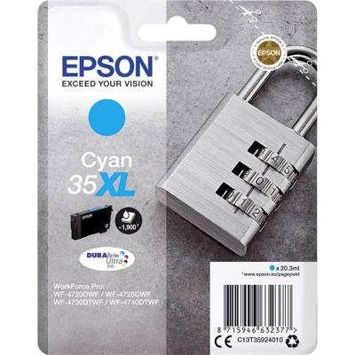 Epson inktcartridge 35XL, 20,3 ml, OEM C13T35924010, cyaan