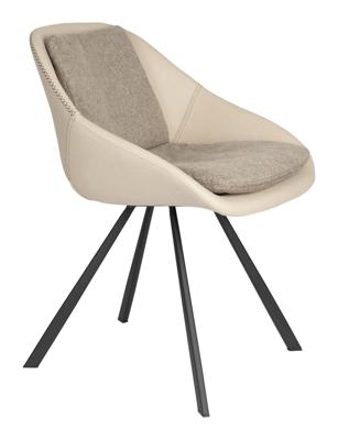 Dutchbone Eetkamerstoel 'Wakefield' kleur Ivory