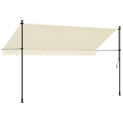Luifel uittrekbaar 350x150 cm stof en staal crmekleurig - thumbnail