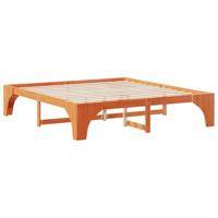 Bedframe met opslag Bruin 200 x 200 cm Massief grenenhout - thumbnail