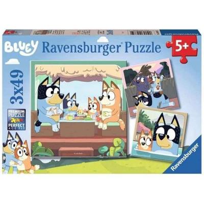 Ravensburger - de avonturen van bluey legpuzzel 3x49st.