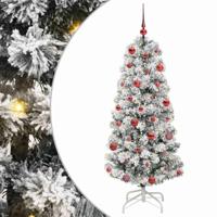 VidaXL Kunstmatige inklapbare kerstboom groen en wit 150 cm - thumbnail