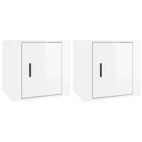 Nachtkastjes 2 st 50x39x47 cm hoogglans wit - thumbnail