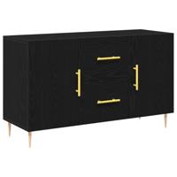 Dressoir met lade Zwart eiken 100 x 36 x 60 cm Bewerkt hout - thumbnail