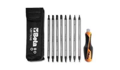 Beta Assortment of 8 reversible screwdrivers and 1 accessory in case 1281BG-TX/A8 - 012810530