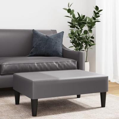 Voetenbank 77x55x31 cm kunstleer grijs Voetenbank 77x55x31 cm kunstleer grijs