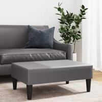 Voetenbank 77x55x31 cm kunstleer grijs - thumbnail