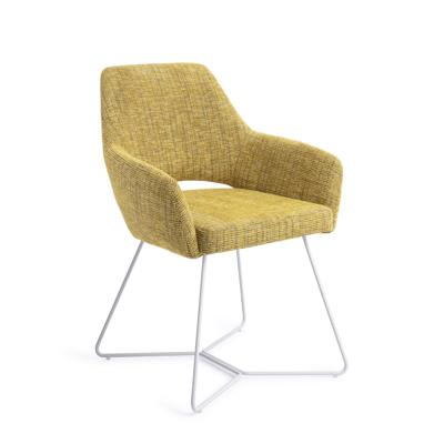 Jesper Home Eetkamerstoel 'Yanai' Beehive White, kleur Lemon Lines