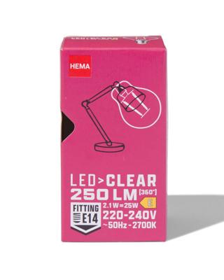 HEMA Led kogel clear E14 2.1W 250lm
