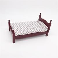 1:12 Mini huis Toy Pocket meubilair simulatie eenpersoonsbed (mahonie) - thumbnail