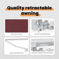 VidaXL Inklapbaar zonnescherm bordeauxrood 350 x 200 cm - thumbnail