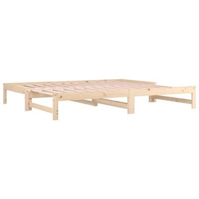Slaapbank uitschuifbaar 2x(90x200) cm massief grenenhout