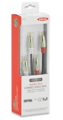Ednet - Audiokabel - RCA x 2 (P) naar RCA x 2 (P) - 1.5 m - beschermd - zwart Ednet - Audiokabel - RCA x 2 (P) naar RCA x 2 (P) - 1.5 m - beschermd - zwart