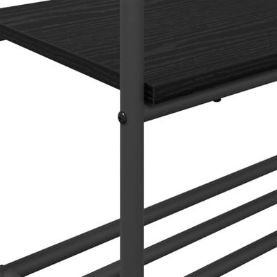VidaXL Kledingrek met plank zwart eiken 77 x 30 x 171 cm bewerkt hout