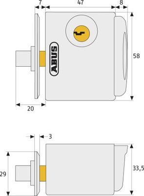 Slot - ABUS - FTS3002 S KA AL0125 - Beveiliging voor aluminium, houten, kunststof ramen - Sleutel alleen nodig voor het openen