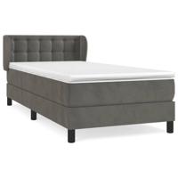 Boxspring met matras fluweel donkergrijs 100x200 cm - thumbnail