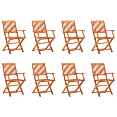 Tuinstoelen 8 st inklapbaar massief eucalyptushout