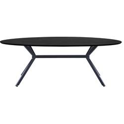 WOOOD Ovale Eettafel 'Bruno' 220 x 100cm, kleur zwart