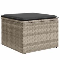 8-delige Loungeset met kussens poly rattan lichtgrijs - thumbnail
