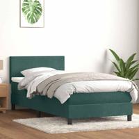 Boxspring met matras fluweel donkergroen 80x220 cm - thumbnail