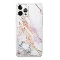 iPhone 12 Pro Max siliconen telefoonhoesje - Parelmoer marmer - thumbnail