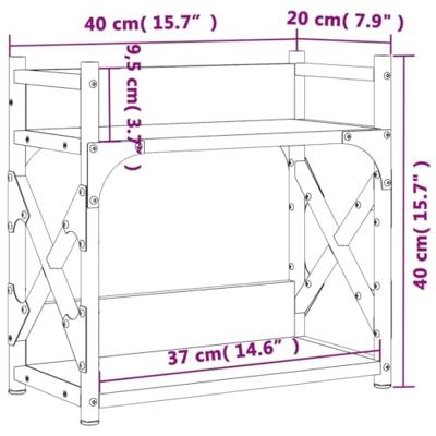 Printerstandaard 2-laags 40x20x40 cm bewerkt hout zwart Printerstandaard 2-laags 40x20x40 cm bewerkt hout zwart