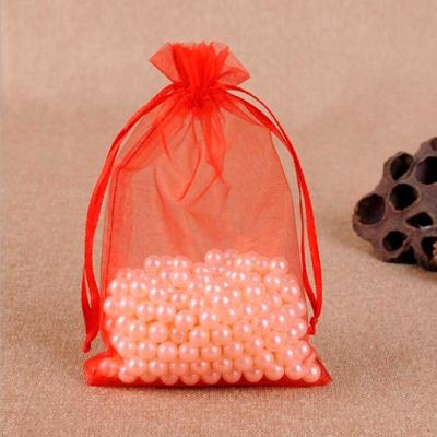 100 PCS geschenk zakken sieraden organza zakje bruiloft verjaardag partij drawable zakjes Gift Bag grootte: 13X18cm (rood)