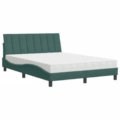 Bed met matras "Hanko" fluweel donkergroen 120x200 cm - thumbnail