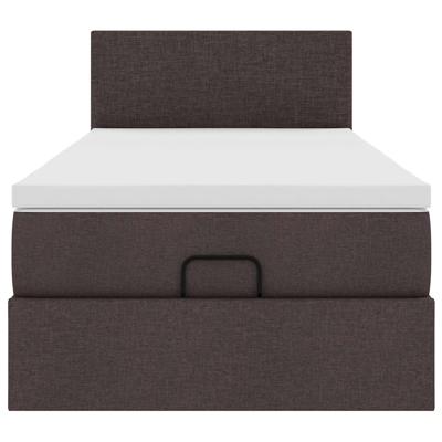 Ottoman bed met matras 140x200cm stof donkerbruin - thumbnail