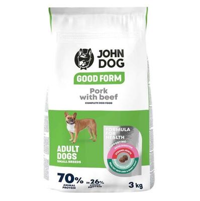 JOHN DOG Good Form Small breeds Pork with beef - droog hondenvoer - 3kg