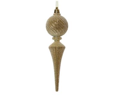 Kersthanger ijspegel rond goud 19 cm Kersthanger ijspegel rond goud 19 cm