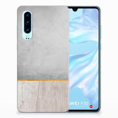 Huawei P30 | Bumper Hoesje | Wood Concrete