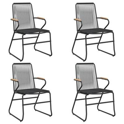 Tuinstoelen 4 st 58x59x85,5 cm PVC-rattan zwart