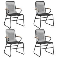 Tuinstoelen 4 st 58x59x85,5 cm PVC-rattan zwart - thumbnail