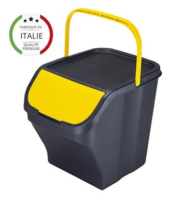Recycling prullenbak Mondex Stack N' Sort Geel Grijs 25 L Met deksel 40 x 30 x 34 cm
