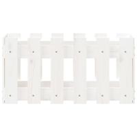 VidaXL Plantenbak met hekontwerp 60x30x30 cm massief grenenhout wit - thumbnail