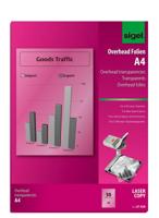 Sigel LF420 Folie voor overheadprojectoren DIN A4 Laser (zwart/wit), Kopiëren (zwart/wit) Transparant 50 stuk(s) - thumbnail