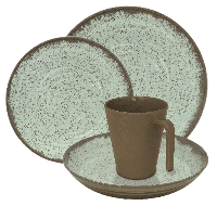 Eurotrail tafelservies Rock melamine groen/bruin 16-delig - thumbnail