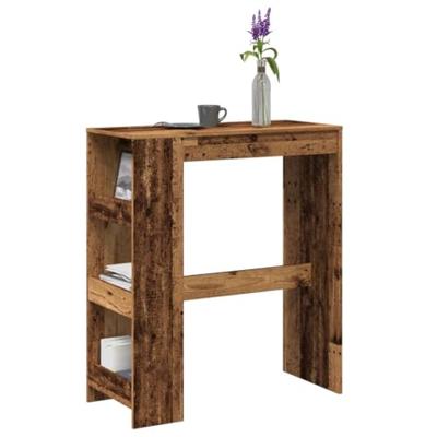 Bartafel met rekken 90x40x103,5 cm bewerkt hout oud houtkleurig