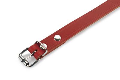 Lederen honden halsband rood - 57 cm x 20 mm