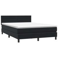 Boxspring met matras fluweel zwart 160x210 cm - thumbnail