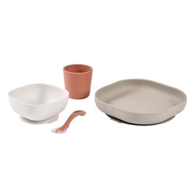 Serviesset 4 items silicone BEABA terracotta