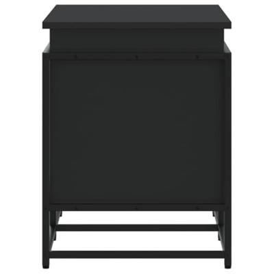 VidaXL Opbergbox met deksel 80x40x51,5 cm bewerkt hout zwart - thumbnail
