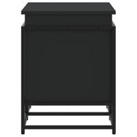 Opbergbox met deksel 80x40x51,5 cm bewerkt hout zwart - thumbnail