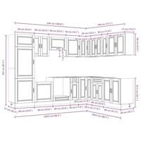 14-delige Keukenkastenset Porto bewerkt hout grijs sonoma eiken - thumbnail