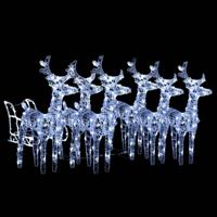 VidaXL Kerstversiering rendieren en slee 320 led's acryl - thumbnail