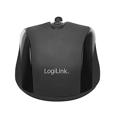 LogiLink Mini Muis Radiografisch Optisch Zwart 3 Toetsen 1600 dpi