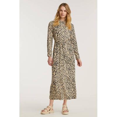 Another-Label blousejurk Adeleide met panterprint beige Another-Label blousejurk Adeleide met panterprint beige